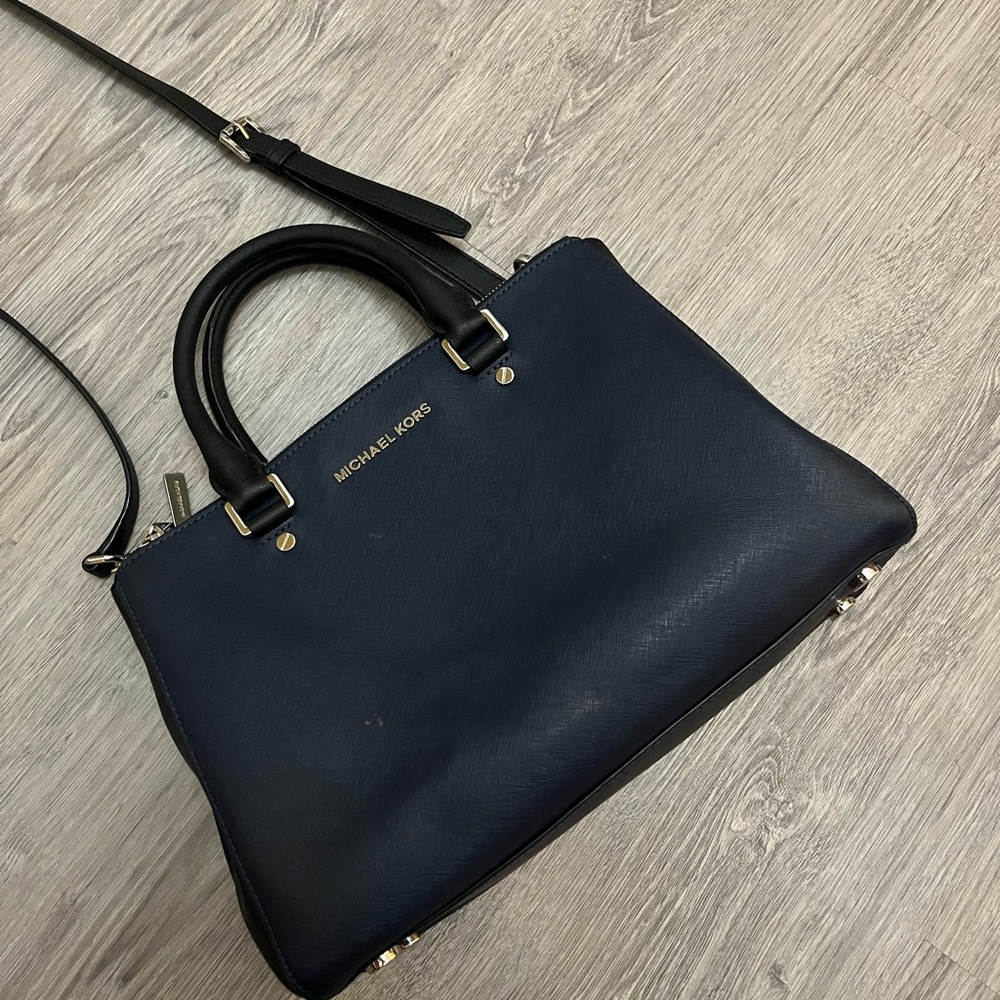 Michael Kors Dark Blue Satchel Bag